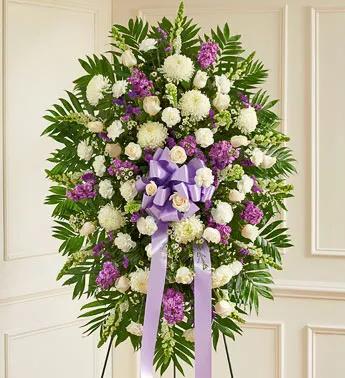 Lavender And White Standing Spray - Click Image to Close