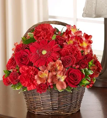 Red Sympathy Basket - Click Image to Close