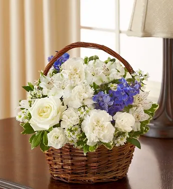 Blue and White Blessings Basket - Click Image to Close