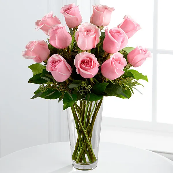 Be Pink Roses Bouquet - 1 Dozen - Click Image to Close