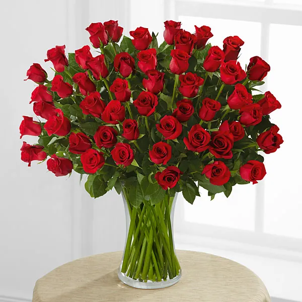 Fifty Red Roses of Romance Bouquet - Click Image to Close