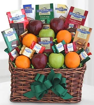 Ghirardelli And Fruit Festival Basket - Click Image to Close