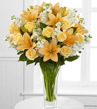 Admiration Rose And Lily Bouquet - Click Image to Close