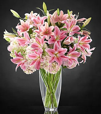 Intrigue Luxury Lily And Hydrangea Bouquet - Click Image to Close