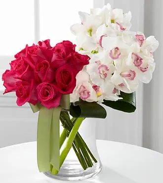 Connection Luxury Rose and Cymbidium Bouquet - Click Image to Close