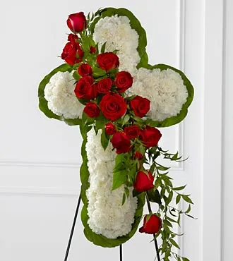 Floral Cross Easel - Click Image to Close
