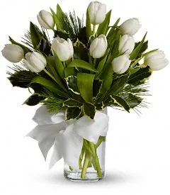 Tulip And Pine Bouquet - Click Image to Close