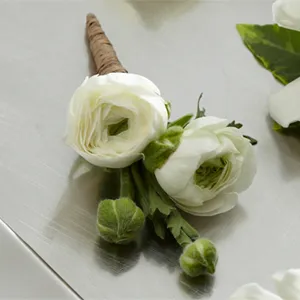 White Ranunculus Boutonniere - Click Image to Close