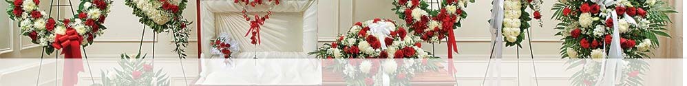Red and White Sympathy Flowers Collection