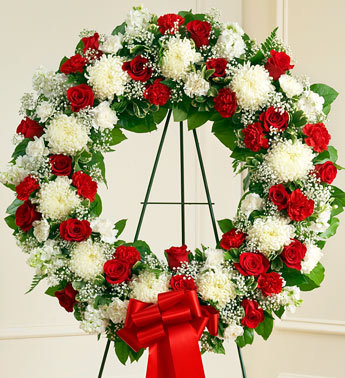 Red And White Standing Wreath