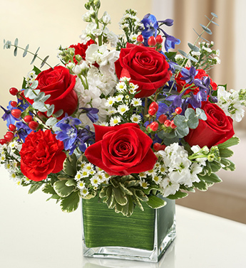 Red, White and Blue Simplicity Bouquet - Click Image to Close