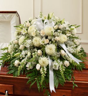 (image for) White Sympathy Half Casket Cover