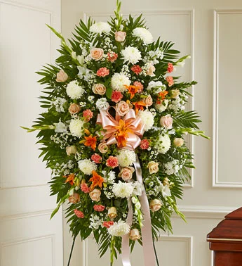 (image for) Peach, Orange And White Standing Spray