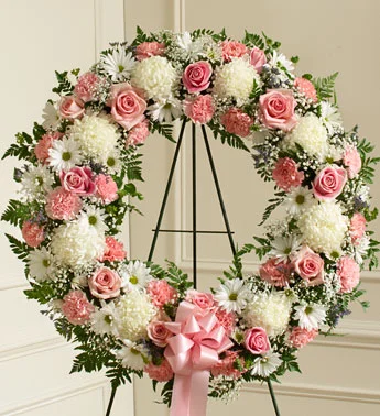 (image for) Pink And White Standing Wreath