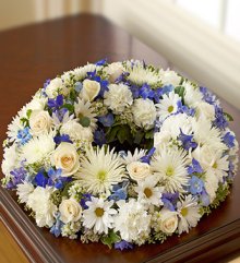 (image for) Blue and White Cremation Wreath
