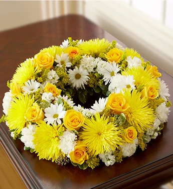 (image for) Yellow Sympathy Cremation Wreath