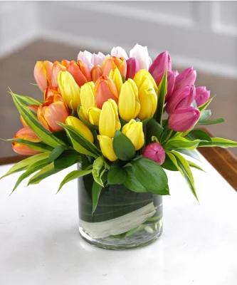 (image for) A Mixed Tulip Rainbow Bouquet - 40 Tulips