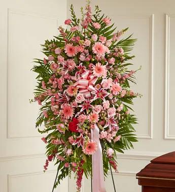 Pink Sympathy Standing Spray - Click Image to Close