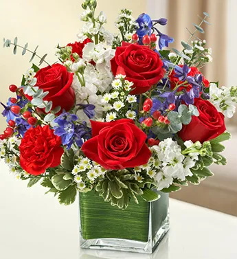 Red, White and Blue Simplicity Bouquet - Click Image to Close