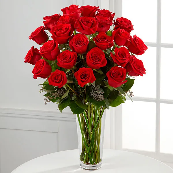 24 Red Roses - 2 Dozen Red Roses Bouquet - Click Image to Close