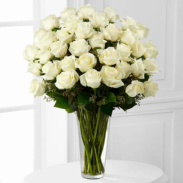 White Rose Bouquet - 3 Dozen - Click Image to Close