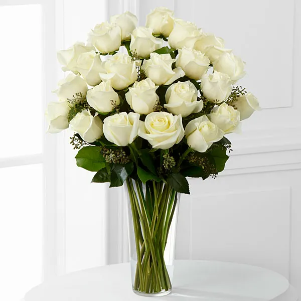 White Rose Bouquet - 2 Dozen - Click Image to Close