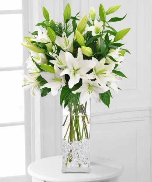 Elegant White Lilies Bouquet - Click Image to Close