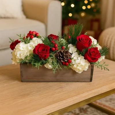 Fireside Christmas Centerpiece (image for) Fireside Christmas Centerpiece