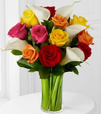 Color Crush Rose & Calla Lily Bouquet - Click Image to Close