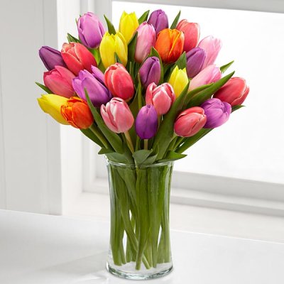 Rush of Color Assorted Tulip Bouquet - 25 assorted Tulips