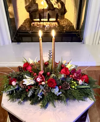 Holiday Hearth Glow Centerpiece (image for) Holiday Hearth Glow Centerpiece