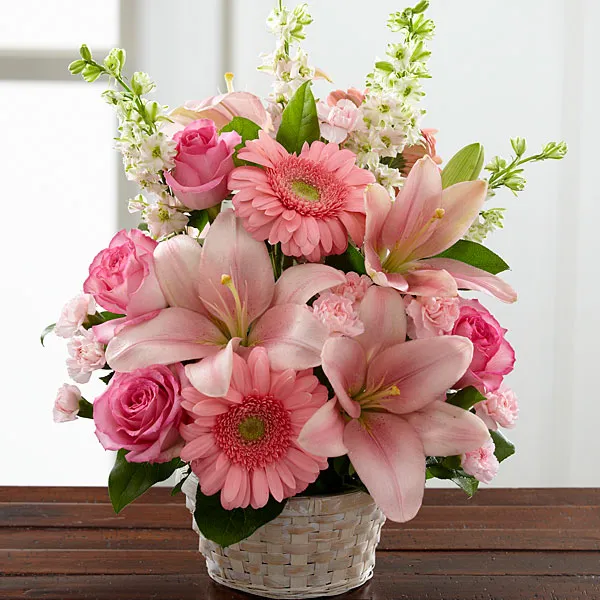 Whispering Love Floral Basket - Click Image to Close