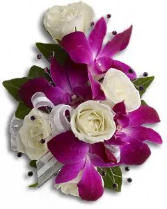 (image for) Fancy Orchids And Roses Wrist Corsage