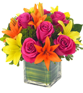 Lovely Lily And Rose Bouquet - Click Image to Close