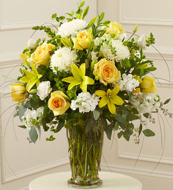 Yellow Sympathy Vase Arrangement