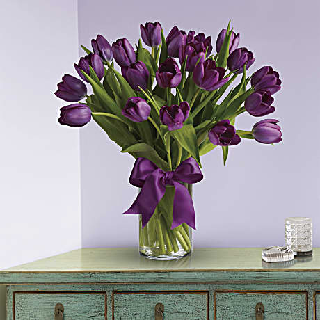 Passionate Purple Tulips Bouquet - Click Image to Close